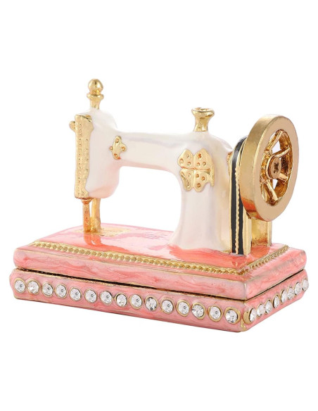 Caja de Joyas QIFU Mini Metal Esmalte Rosa Vintage 7x4.8cm Caja de Joyas QIFU Mini Metal Esmalte Rosa Vintage 7x4.8cm