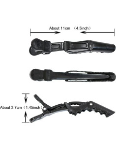 12 Clips de Pelo Cocodrilo Negros YantaiSiyu - Profesional 2