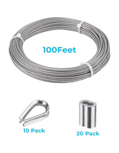 Cable de Acero Inoxidable 3mm x 30m SIDAZON para Jardín