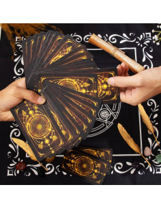 Set de Tarot SUGEYA 78 Cartas Negras con Guía y Accesorios 2