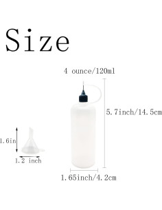 12 Botellas de Goteo MYYZMY 120ml con Mini Embudos para Manualidades 2