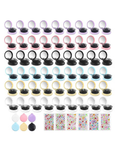 Espejo Plegable 2 en 1 Lilingsty con Cepillo y Stickers DIY - 6 Colores
