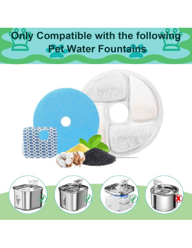 Filtros de Reemplazo para Fuente de Agua para Gatos Daoxuan - Paquete de 5