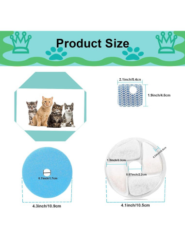 Filtros de Reemplazo para Fuente de Agua para Gatos Daoxuan - Paquete de 5