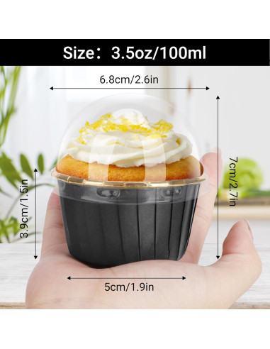 Ramequines Desechables EUSOAR 50pcs 103ml Aluminio Negro/Dorado