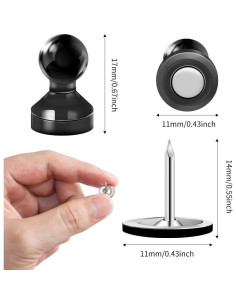 20 Chinchetas Magnéticas Rhinocats para Póster y Fotos 2