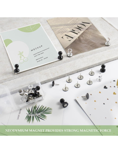 20 Chinchetas Magnéticas Rhinocats para Póster y Fotos