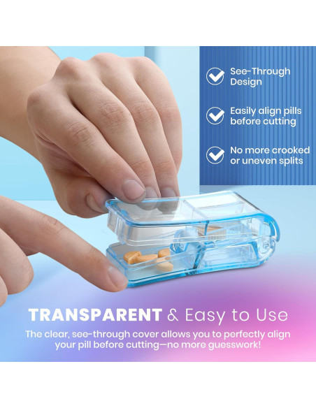 Cortador de Pastillas V-Grip MEDca - Divisor Transparente 8 Tamaños