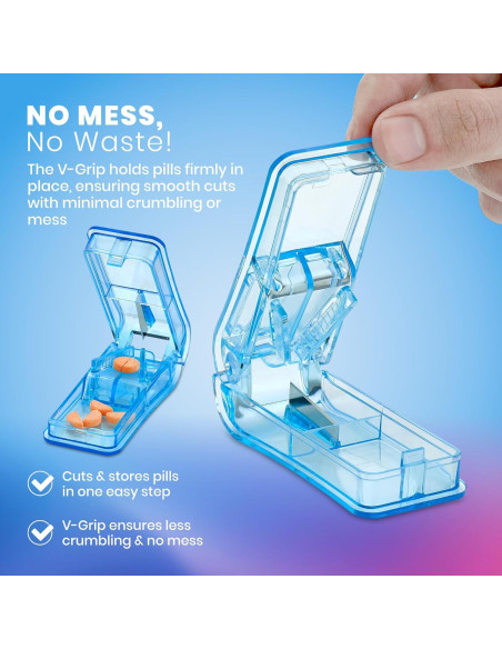 Cortador de Pastillas V-Grip MEDca - Divisor Transparente 8 Tamaños