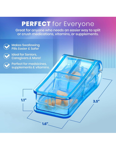 Cortador de Pastillas V-Grip MEDca - Divisor Transparente 8 Tamaños