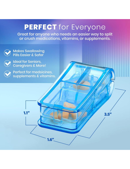 Cortador de Pastillas V-Grip MEDca - Divisor Transparente 8 Tamaños