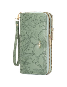 Billetera Clutch Doble Cierre RNIEGA para Mujeres - Cuero RFID