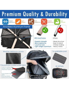 Carro de Paseo para Mascotas HPZ Pet Rover SUV Negro 100 lbs 2