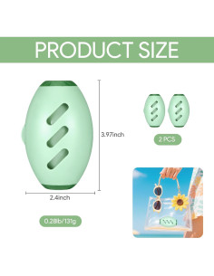 2 Rodillos Quitapelusas Reutilizables YOUNG-W Verde 10.1x6.1cm 2