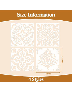 4 Plantillas Reutilizables de Azulejos Zonon 30.48x30.48cm 2