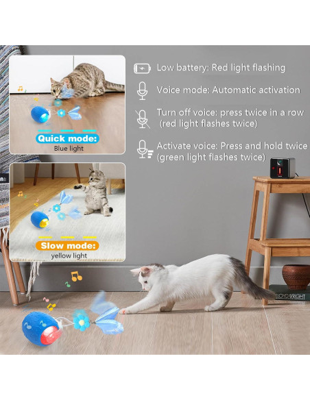 Juguete Interactivo para Gatos LEUCITE Bola Móvil Azul Recargable