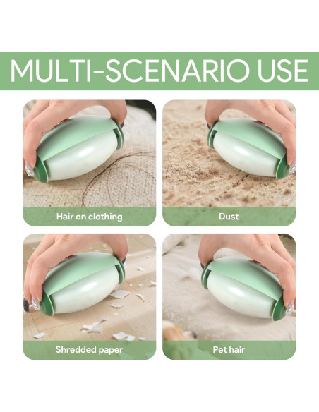 2 Rodillos Quitapelusas Reutilizables YOUNG-W Verde 10.1x6.1cm