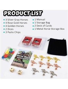 Juego de Mesa de Carreras de Caballos WodGod con 11 Caballos Metálicos 2