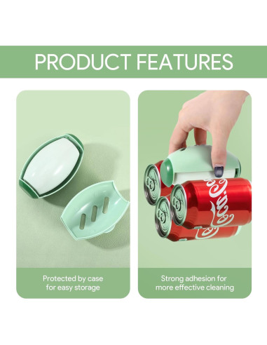 2 Rodillos Quitapelusas Reutilizables YOUNG-W Verde 10.1x6.1cm