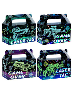 12 Cajas de Regalo Neon Laser Tag 15x7.6x9.1 cm