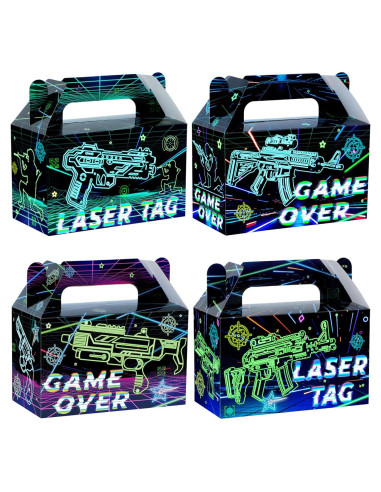 12 Cajas de Regalo Neon Laser Tag 15x7.6x9.1 cm