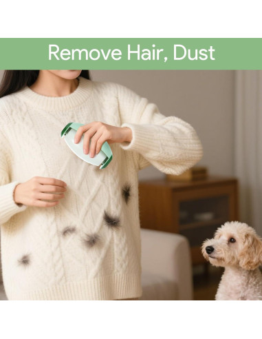 2 Rodillos Quitapelusas Reutilizables YOUNG-W Verde 10.1x6.1cm