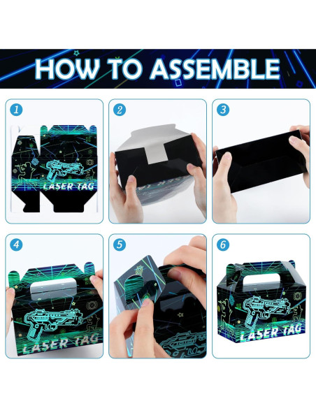12 Cajas de Regalo Neon Laser Tag 15x7.6x9.1 cm
