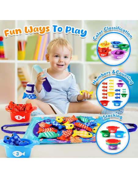 Juguetes Montessori de Pesca Rincalivestra 22 Piezas 0-3 Años