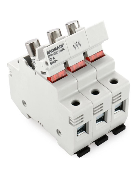 Portafusibles Baomain RT18-32 con 10 Fusibles Cerámicos 1A