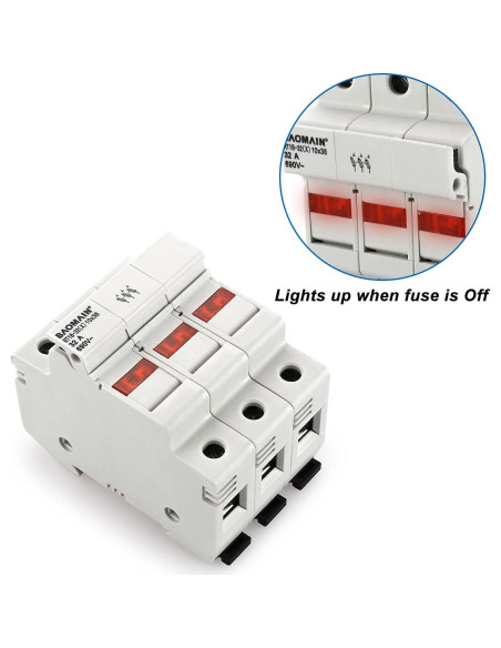 Portafusibles Baomain RT18-32 con 10 Fusibles Cerámicos 1A