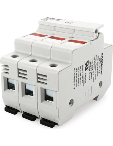 Portafusibles Baomain RT18-32 con 10 Fusibles Cerámicos 1A