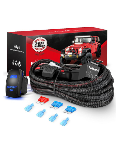 Kit Arnés de Cableado Nilight 16 AWG 2 Conectores 12V