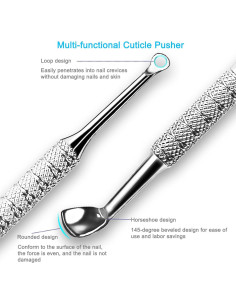Kit de Empujadores de Cutículas Pingispower - Acero Inoxidable 2