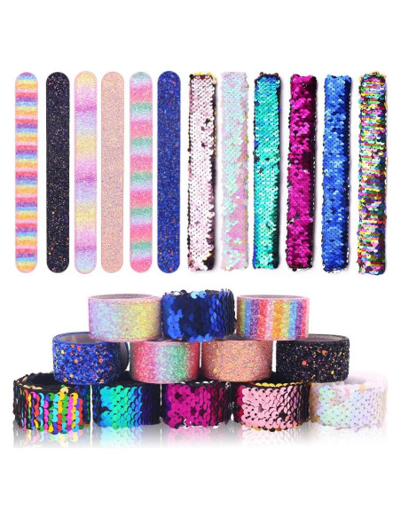 Pulseras Slap Brillantes VGOODALL 12 PCS para Niños