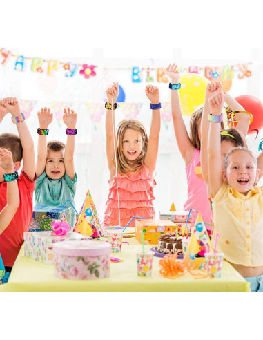 Pulseras Slap Brillantes VGOODALL 12 PCS para Niños