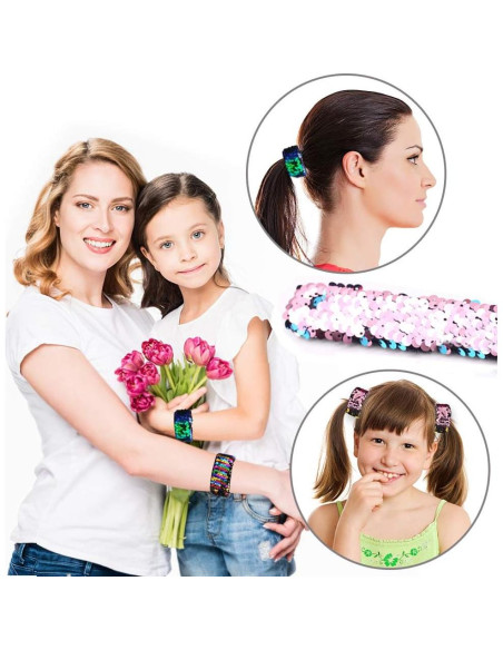 Pulseras Slap Brillantes VGOODALL 12 PCS para Niños