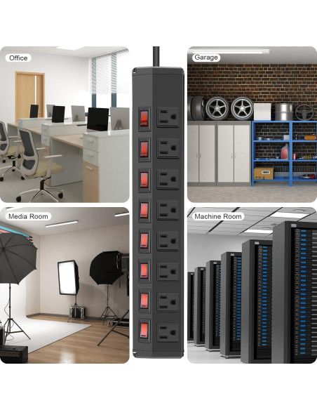 Regleta de Potencia ANNQUAN 8 Salidas 1200 Julios 1.83m
