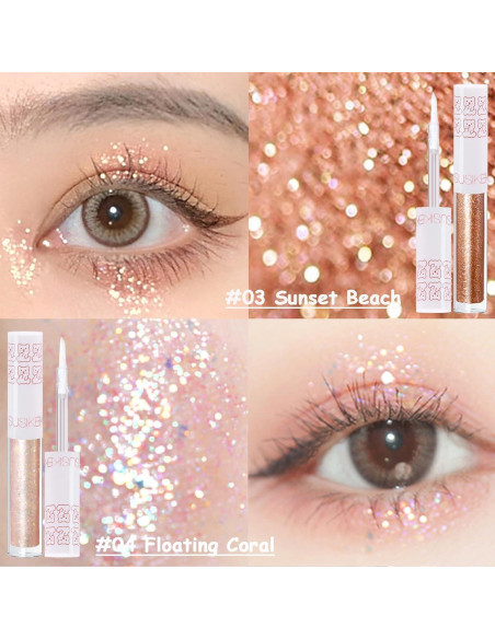 Set de 6 Sombra de Ojos Líquida Brillante SUSIKEKI