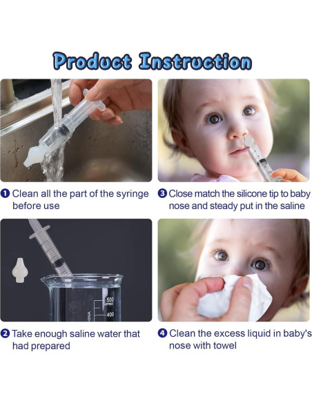 Jeringa Nasal para Bebé Elfzone - 4 Piezas 10ml Silicona Jeringa Nasal para Bebé Elfzone - 4 Piezas 10ml Silicona