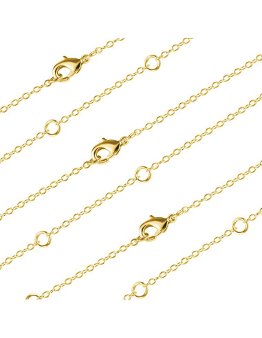 Cadena de Oro 14K ALEXCRAFT 12 Piezas 40.6 cm 1 mm