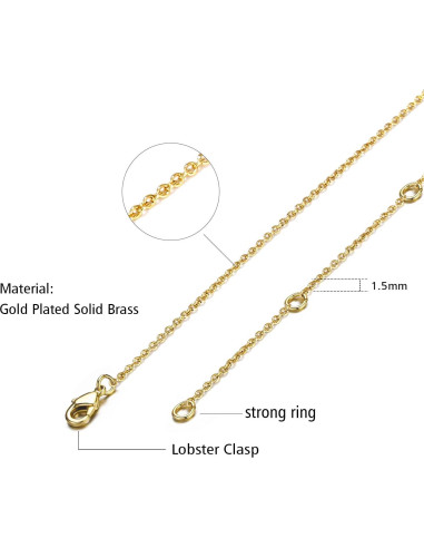 Cadena de Oro 14K ALEXCRAFT 12 Piezas 40.6 cm 1 mm