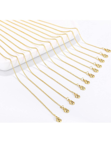 Cadena de Oro 14K ALEXCRAFT 12 Piezas 40.6 cm 1 mm