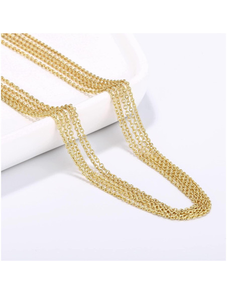 Cadena de Oro 14K ALEXCRAFT 12 Piezas 40.6 cm 1 mm