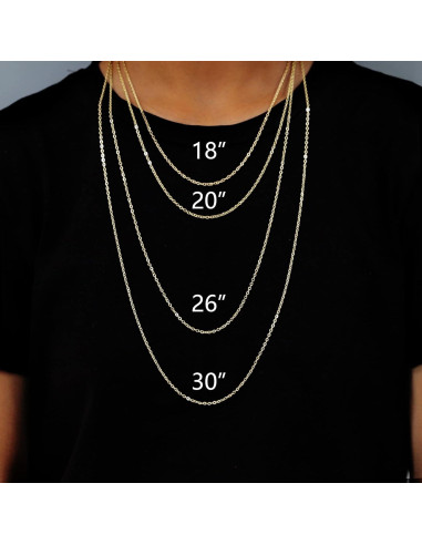 Cadena de Oro 14K ALEXCRAFT 12 Piezas 40.6 cm 1 mm