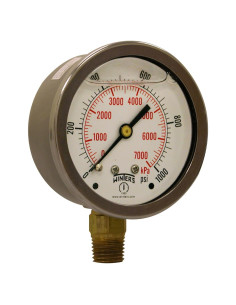 Manómetro Industrial Winters PFQ 0-1,000 psi, 63 mm, Acero Inoxidable