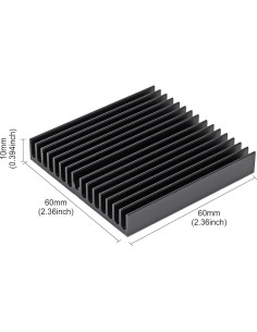 Kit Disipador de Calor 100x60mm Aluminio Negro 4 Piezas 3M 2
