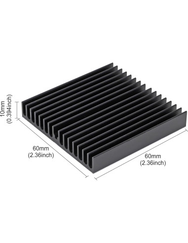 Kit Disipador de Calor 100x60mm Aluminio Negro 4 Piezas 3M