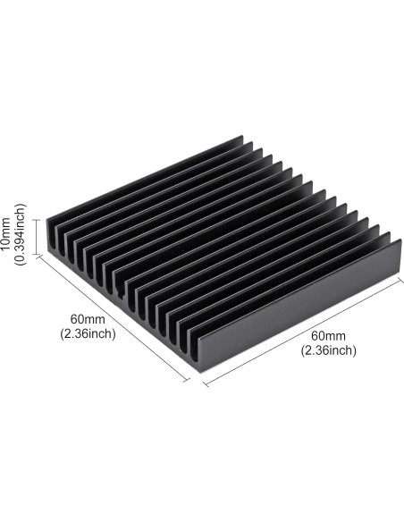 Kit Disipador de Calor 100x60mm Aluminio Negro 4 Piezas 3M