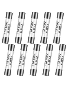 Fusibles de Multímetro Kingdder 10 Piezas 10A 600V Cerámicos