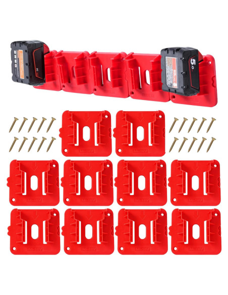 10 Soportes de Batería M18 KETTKEL para Montaje en Pared